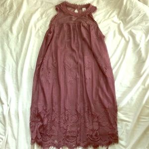 Lace Mauve Sleeveless Dress
